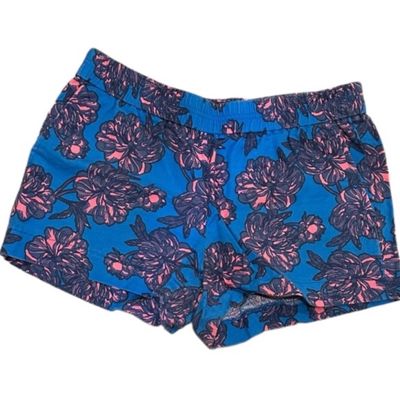 J. Crew Pants - J. Crew Blue and Pink Flowered Shorts with Pockets Size 6